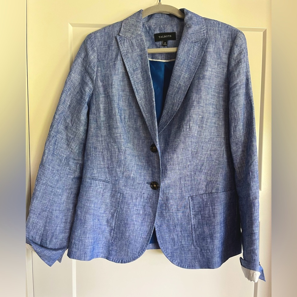 Talbots Linen Blue Blazer- Size 10